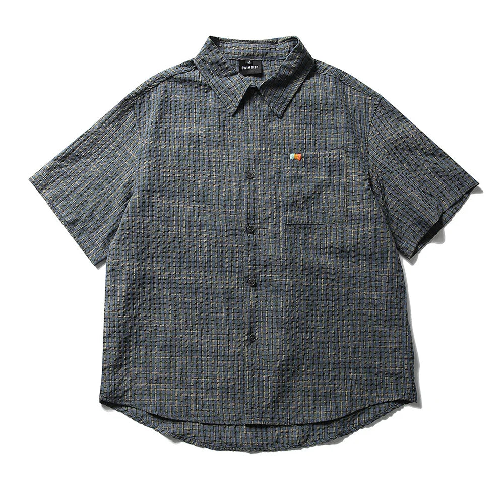 Plaid Short Sleeve Loose Casual Streetwear Fashion Shirts