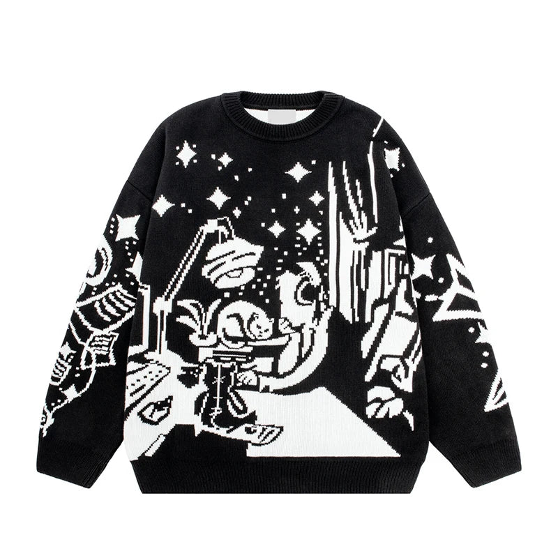 Y2k Hip Hop Winter Sweater Streetwear