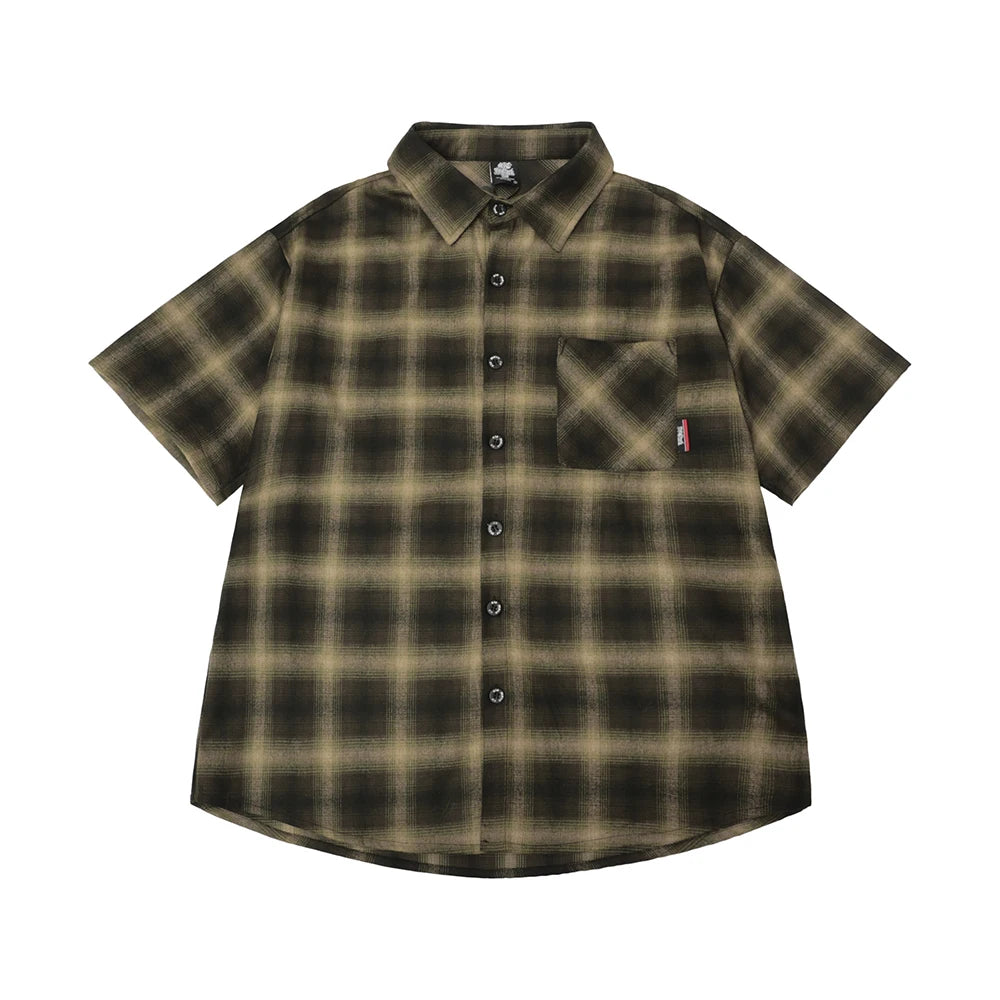 Checkered Short Sleeve Plaid Shirts For Men