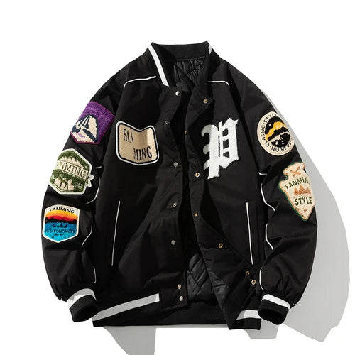 Winter Varsity Men Letter Badge American Baseball Jacket
