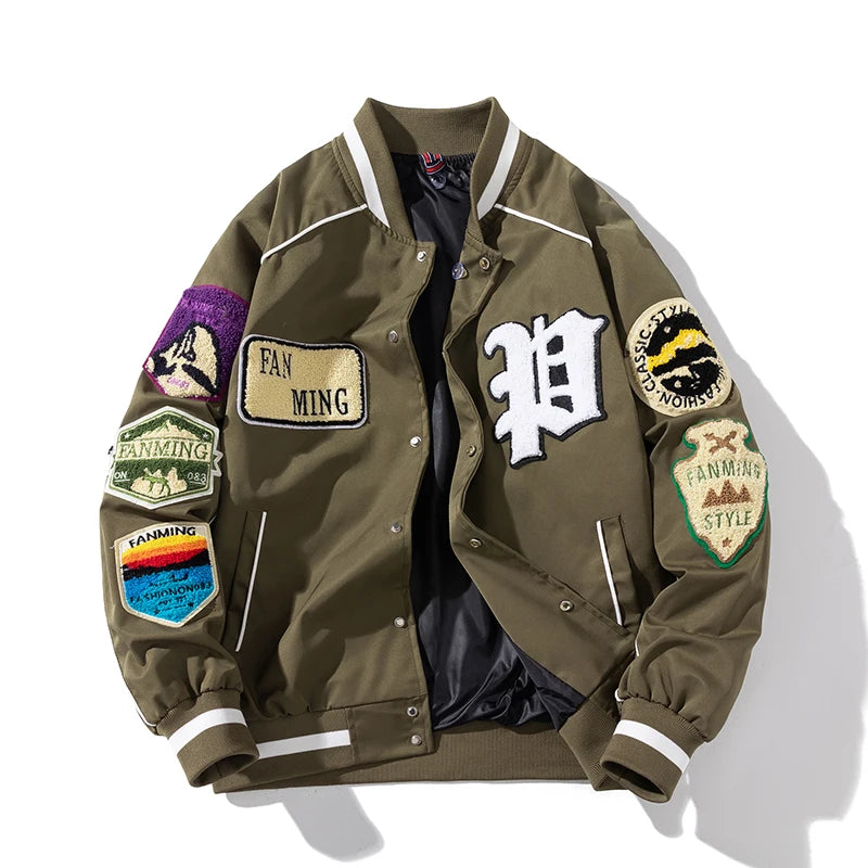 Winter Varsity Men Letter Badge American Baseball Jacket