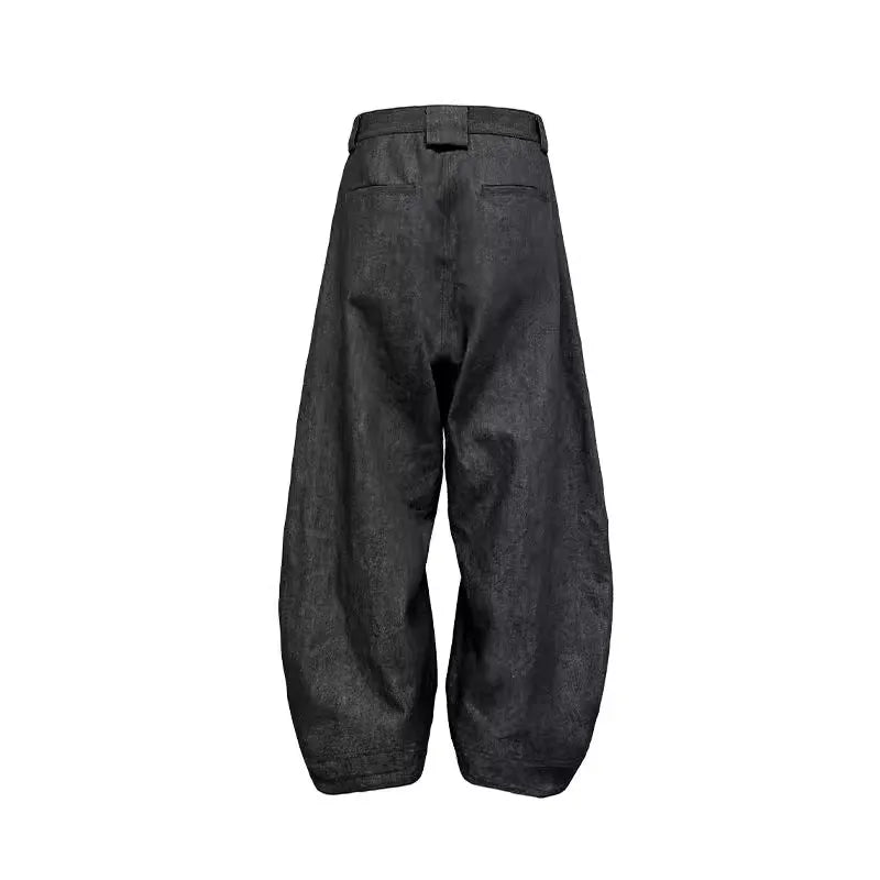 High Waist Wide Leg Denim Trousers