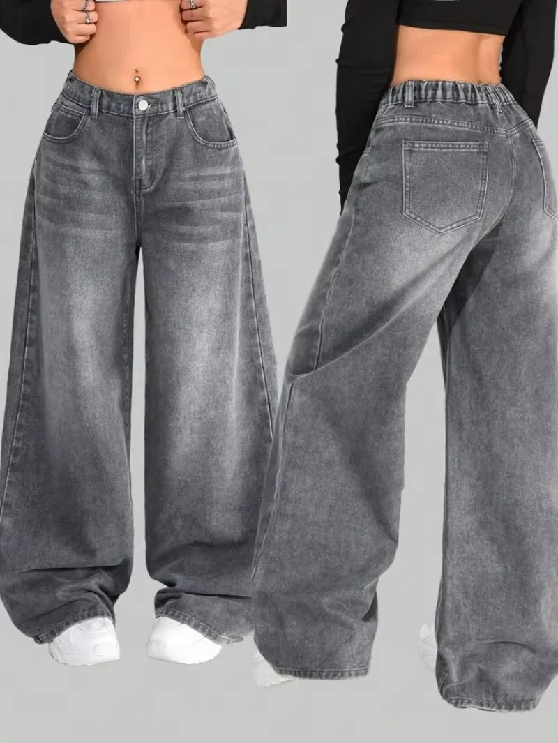 Y2K American New Pattern Embroidery Baggy Jeans