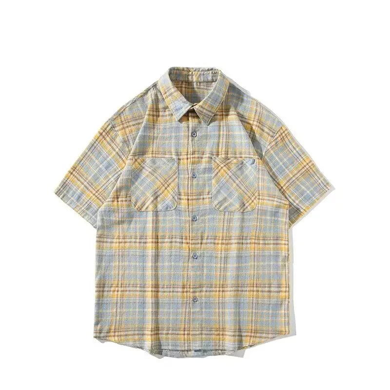 Men's Plaid Shirt Short Sleeved
