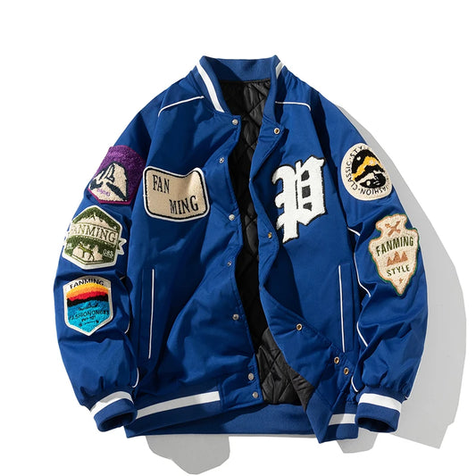 Winter Varsity Men Letter Badge American Baseball Jacket